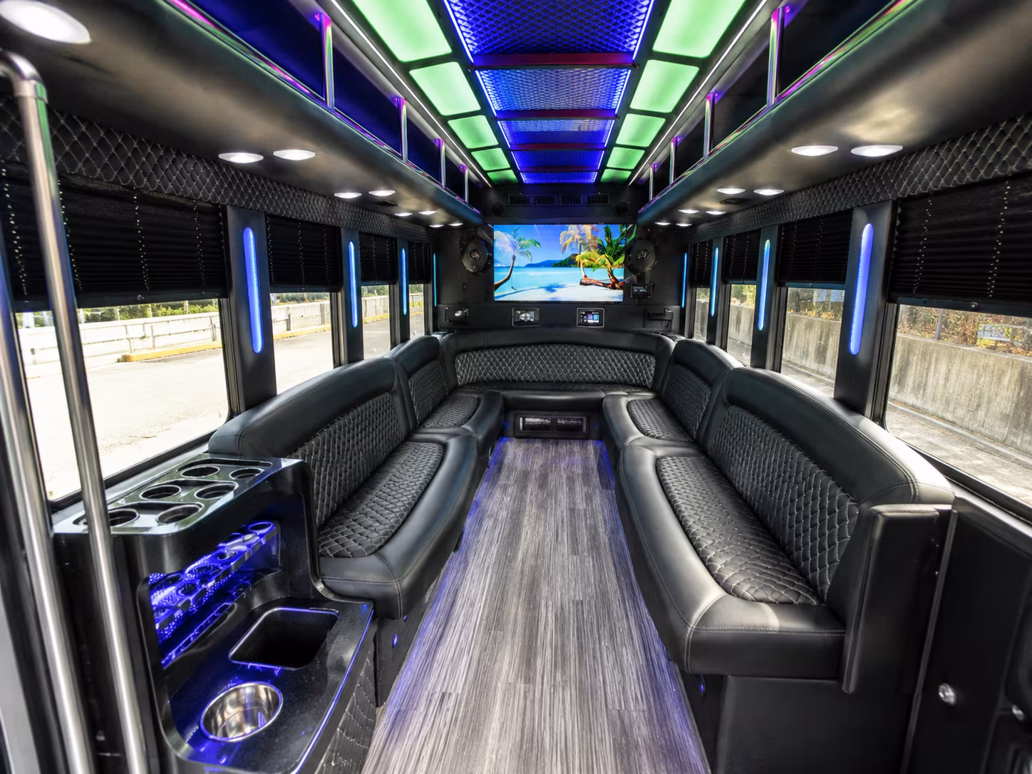 18 Passenger Party Bus Inside
