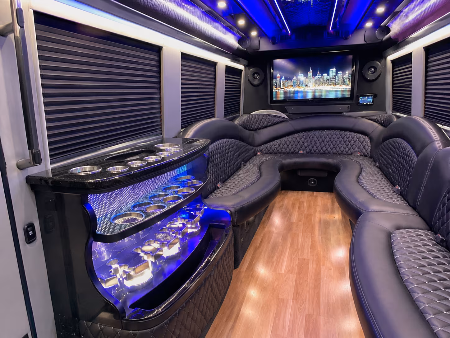 20 Passenger Party Bus Inside