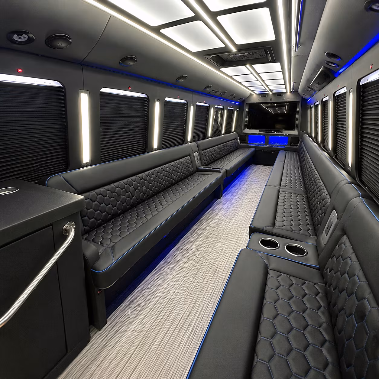 Las Vegas Birthday, Sweet 16, & Quinceañera Transportation party bus interior