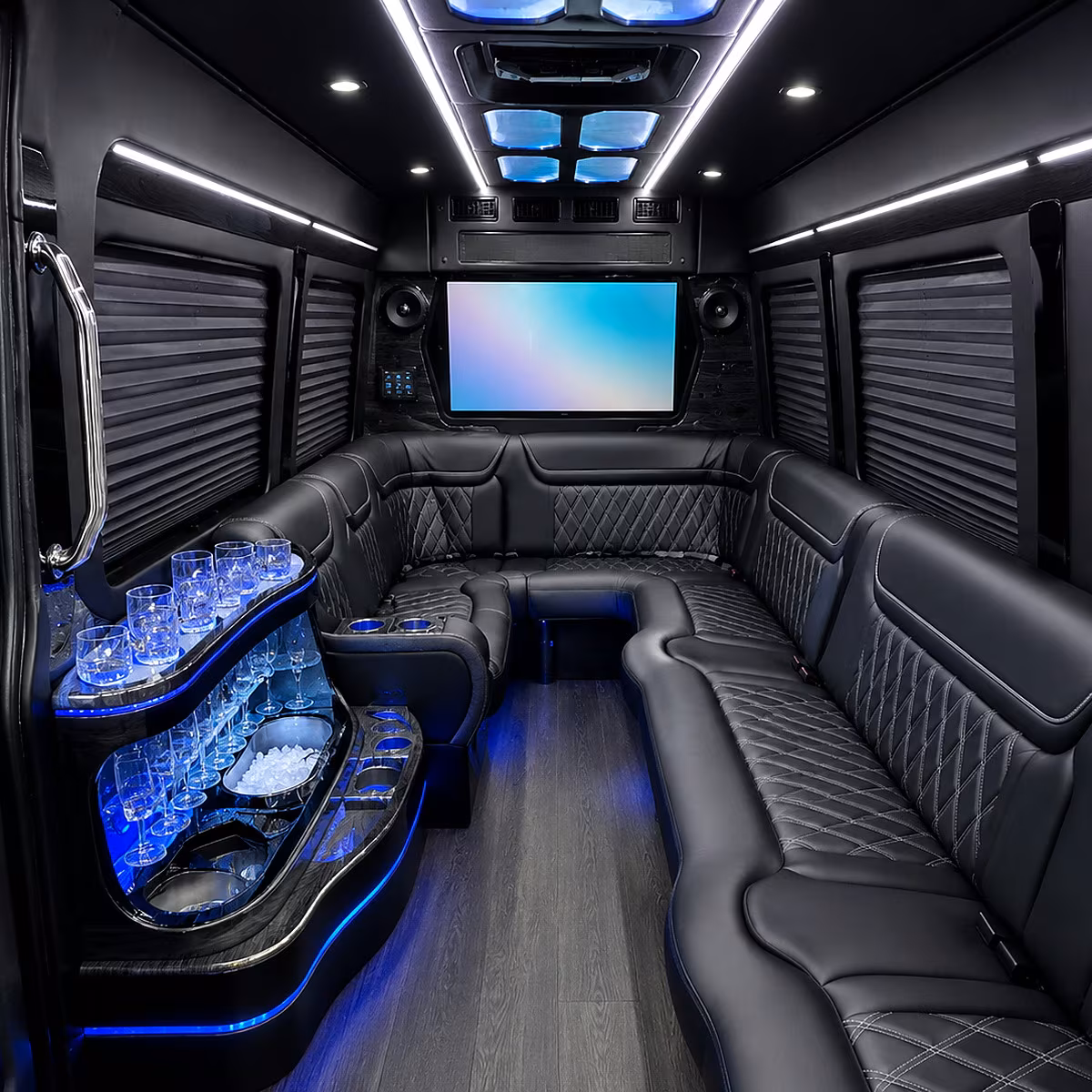 Las Vegas Birthday, Sweet 16, & Quinceañera Transportation party bus interior