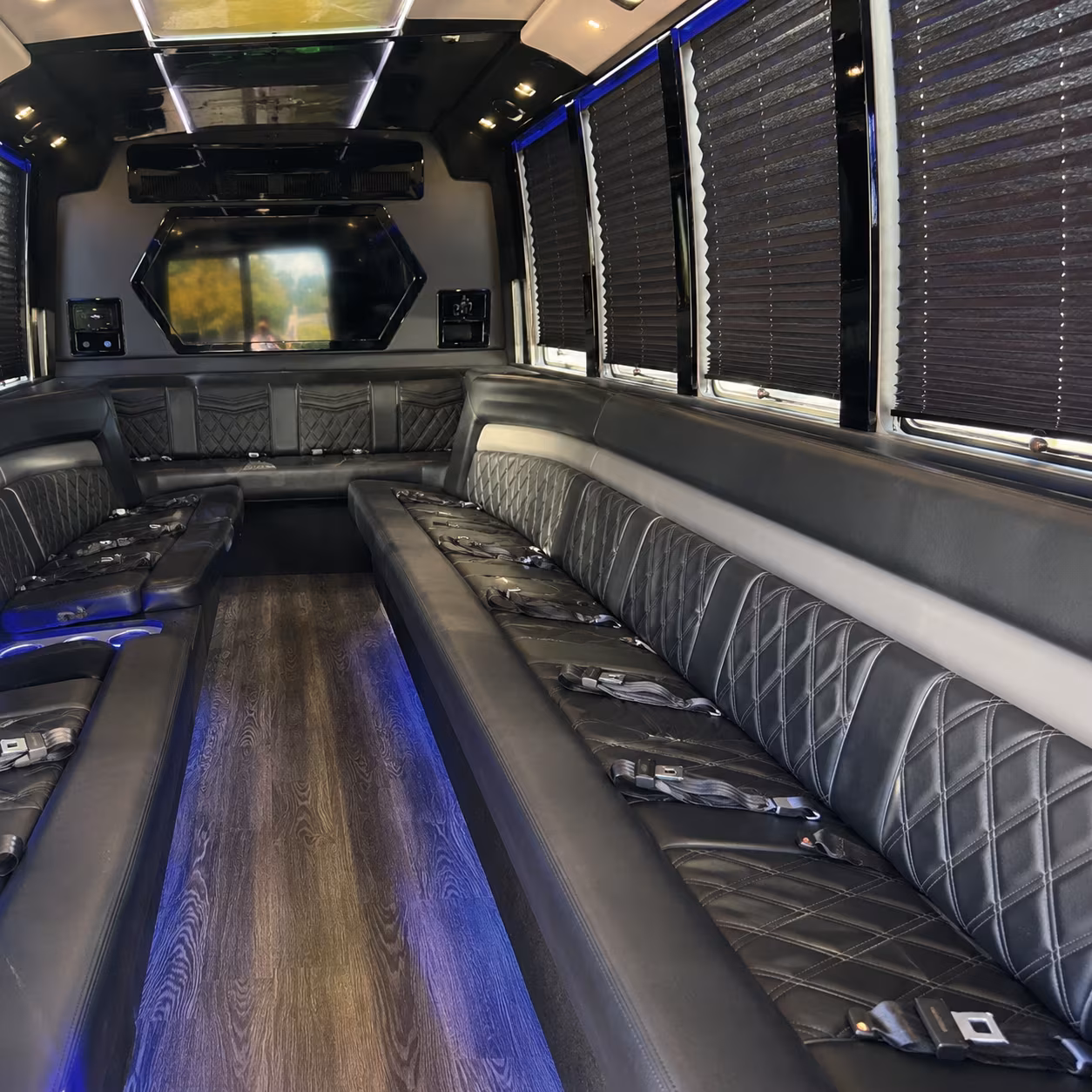 Las Vegas Wedding Transportation party bus interior