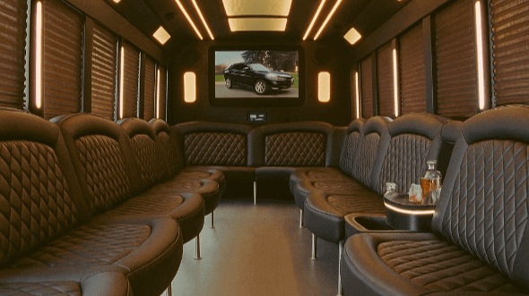 Interior of Charter Bus Company Henderson's 20 Passenger Party Bus in Henderson