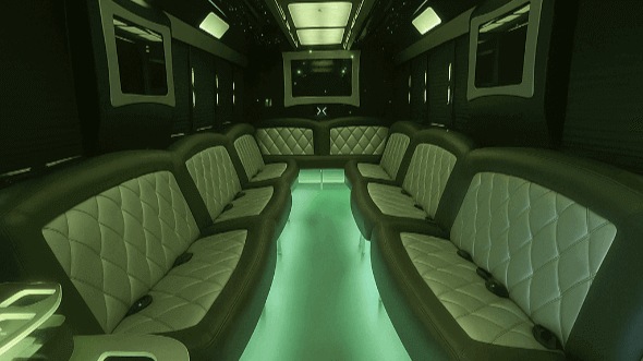 Interior of Charter Bus Company Victorville's 25 Passenger Party Bus in Victorville
