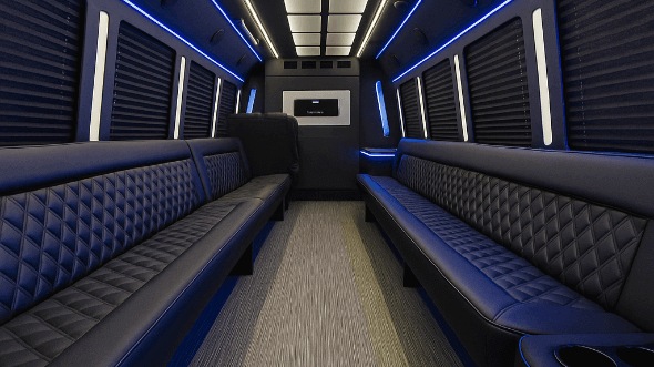Interior of Charter Bus Company Paradise's 28 Passenger Party Bus in Paradise