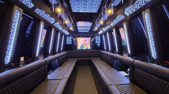 Interior of Charter Bus Company Henderson's 30 Passenger Party Bus in Henderson