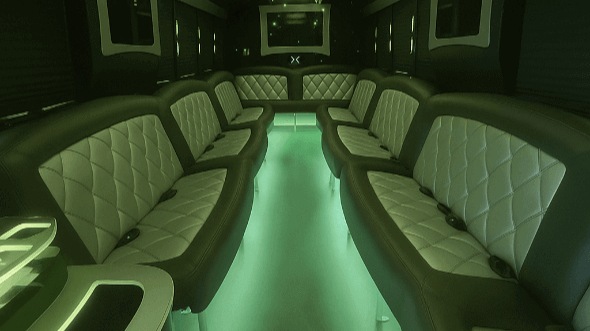 Interior of Charter Bus Company Victorville's 30 Passenger Party Bus in Victorville