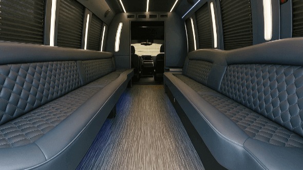 Interior of Charter Bus Company Enterprise's 40 Passenger Party Bus in Enterprise