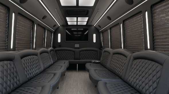 Interior of Charter Bus Company Ontario's 40 Passenger Party Bus in Ontario