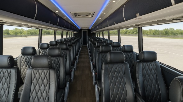 Interior of Charter Bus Company Las Vegas's 47 Passenger Charter Bus in Las Vegas