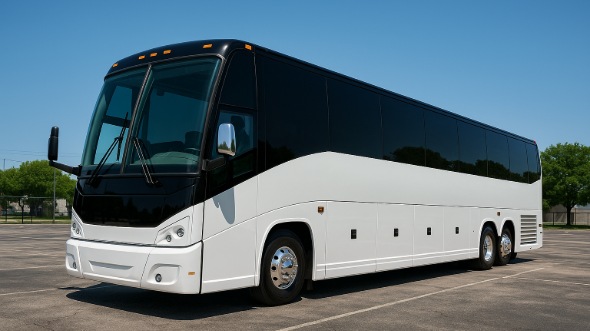 Exterior of Charter Bus Company Las Vegas's 51 Passenger Charter Bus in Las Vegas