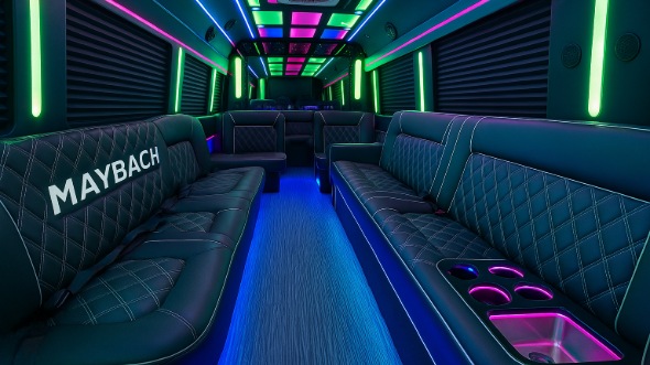 las vegas 40 passenger party bus inside